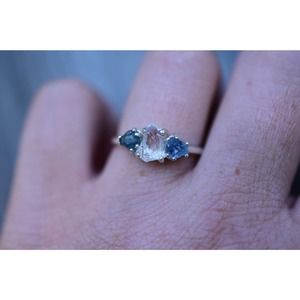 Montana sapphire ring, alternative engagement rings size 5 6 7 8 9